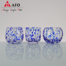 Blue Dot Blown-Blown-BlownGlass tasse de jus d&#39;eau